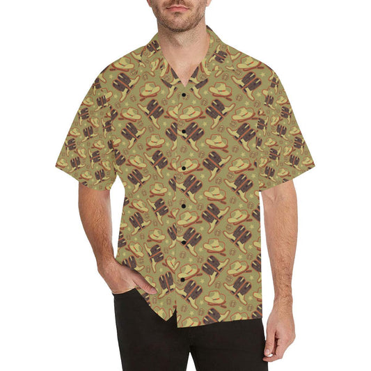 Western Cowboy Themed Men Aloha Hawaiian Shirt