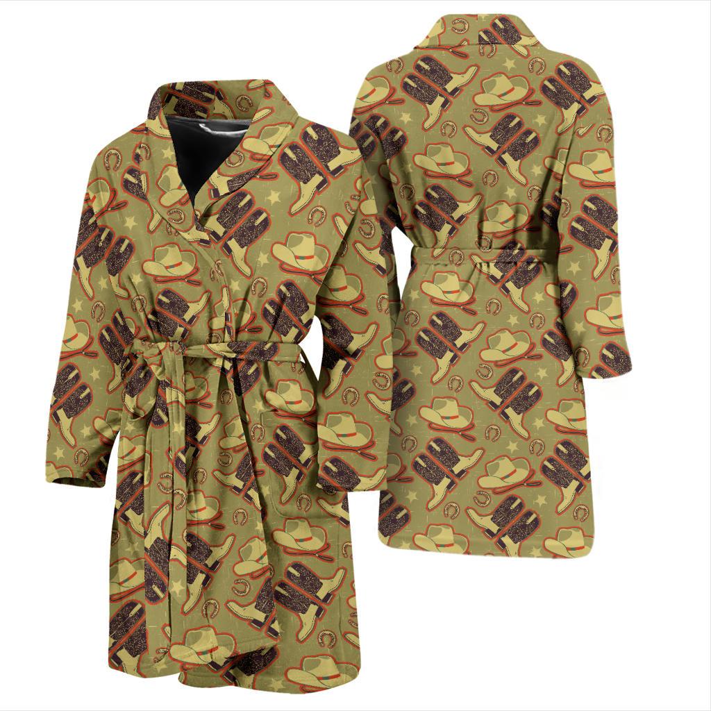 Western Cowboy Themed Men Bath Robe-JTAMIGO.COM