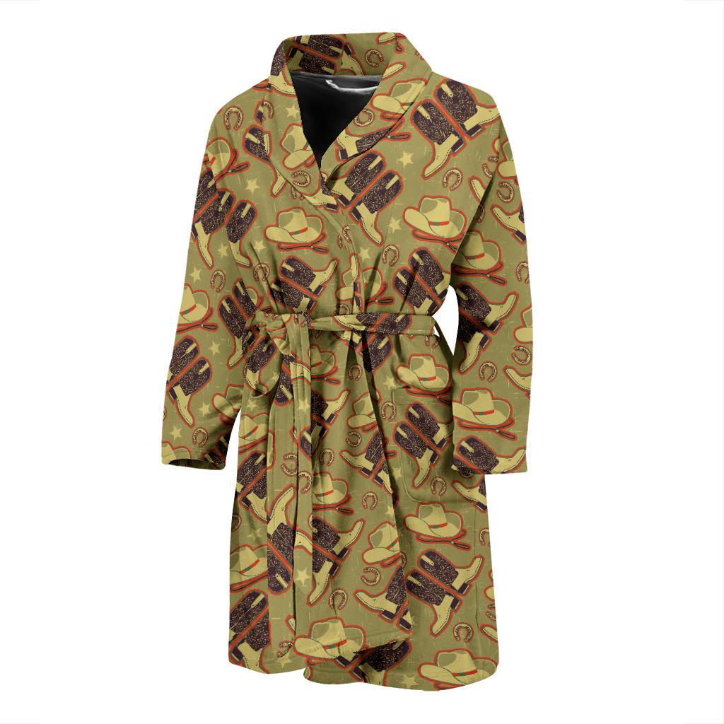 Western Cowboy Themed Men Bath Robe-JTAMIGO.COM