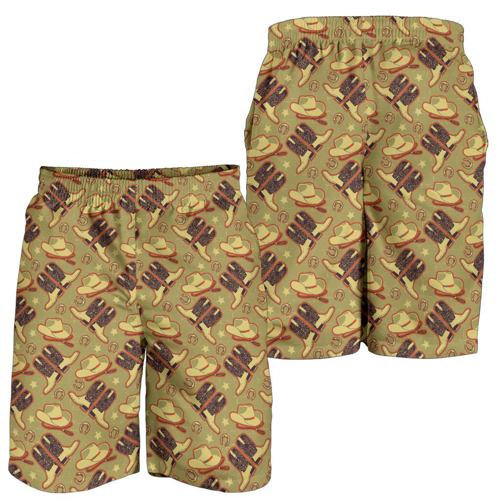 Western Cowboy Themed Mens Shorts-JTAMIGO.COM