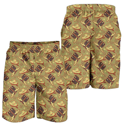 Western Cowboy Themed Mens Shorts-JTAMIGO.COM