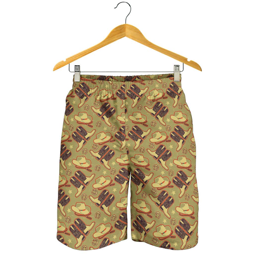 Western Cowboy Themed Mens Shorts-JTAMIGO.COM