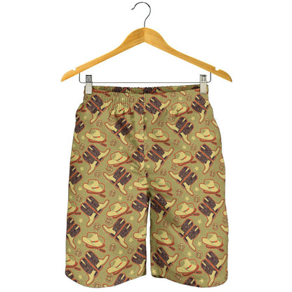 Western Cowboy Themed Mens Shorts-JTAMIGO.COM