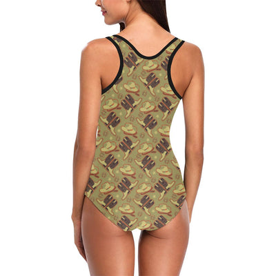 Western Cowboy Themed One Piece Swimsuit-JTAMIGO.COM