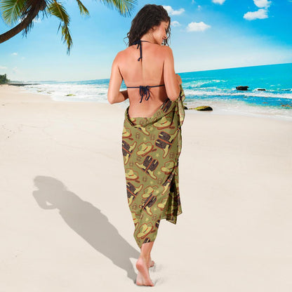 Western Cowboy Themed Sarong Pareo Wrap