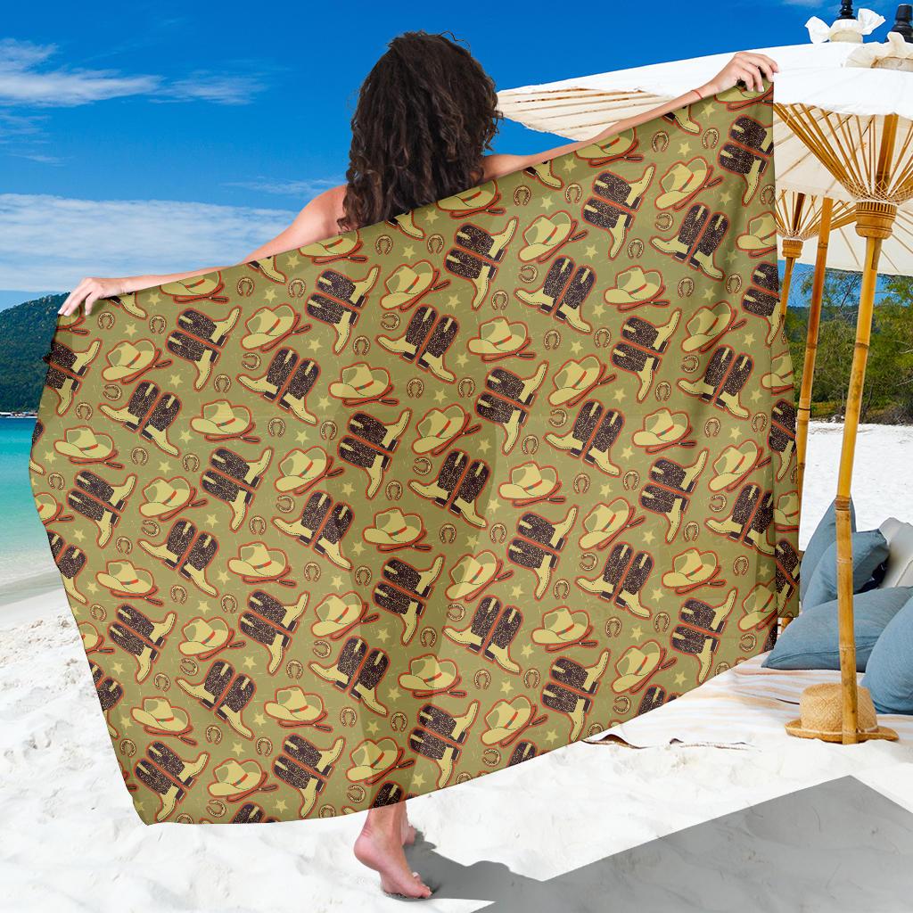 Western Cowboy Themed Sarong Pareo Wrap