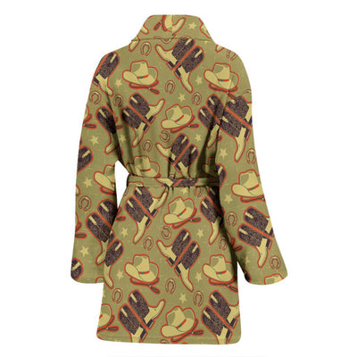 Western Cowboy Themed Women Bath Robe-JTAMIGO.COM