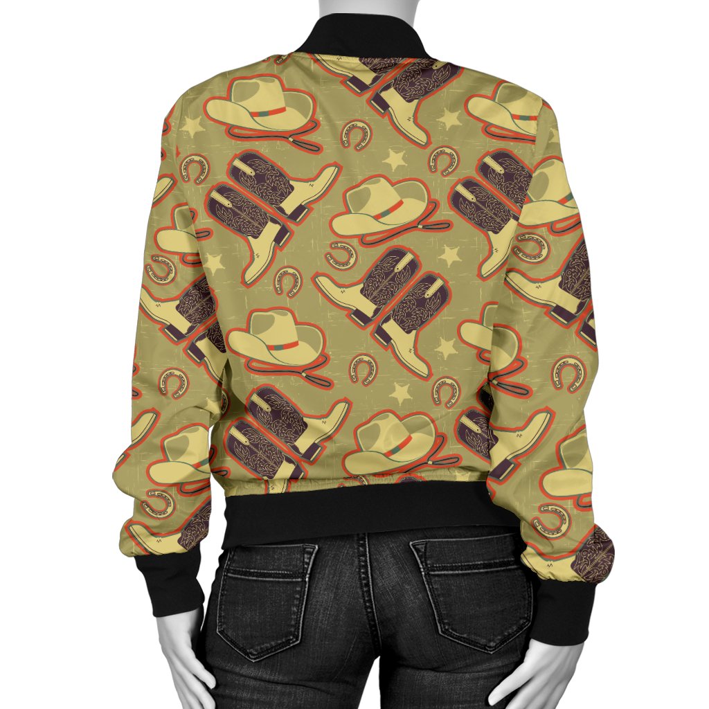 Western Cowboy Themed Women Casual Bomber Jacket