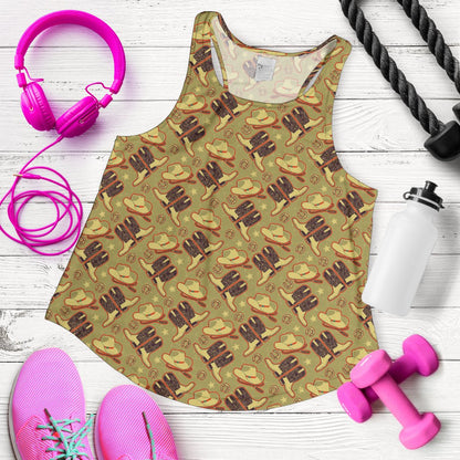 Western Cowboy Themed Women Racerback Tank Top