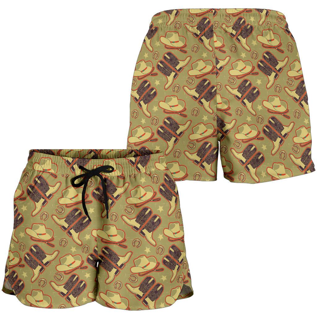 Western Cowboy Themed Women Shorts-JTAMIGO.COM