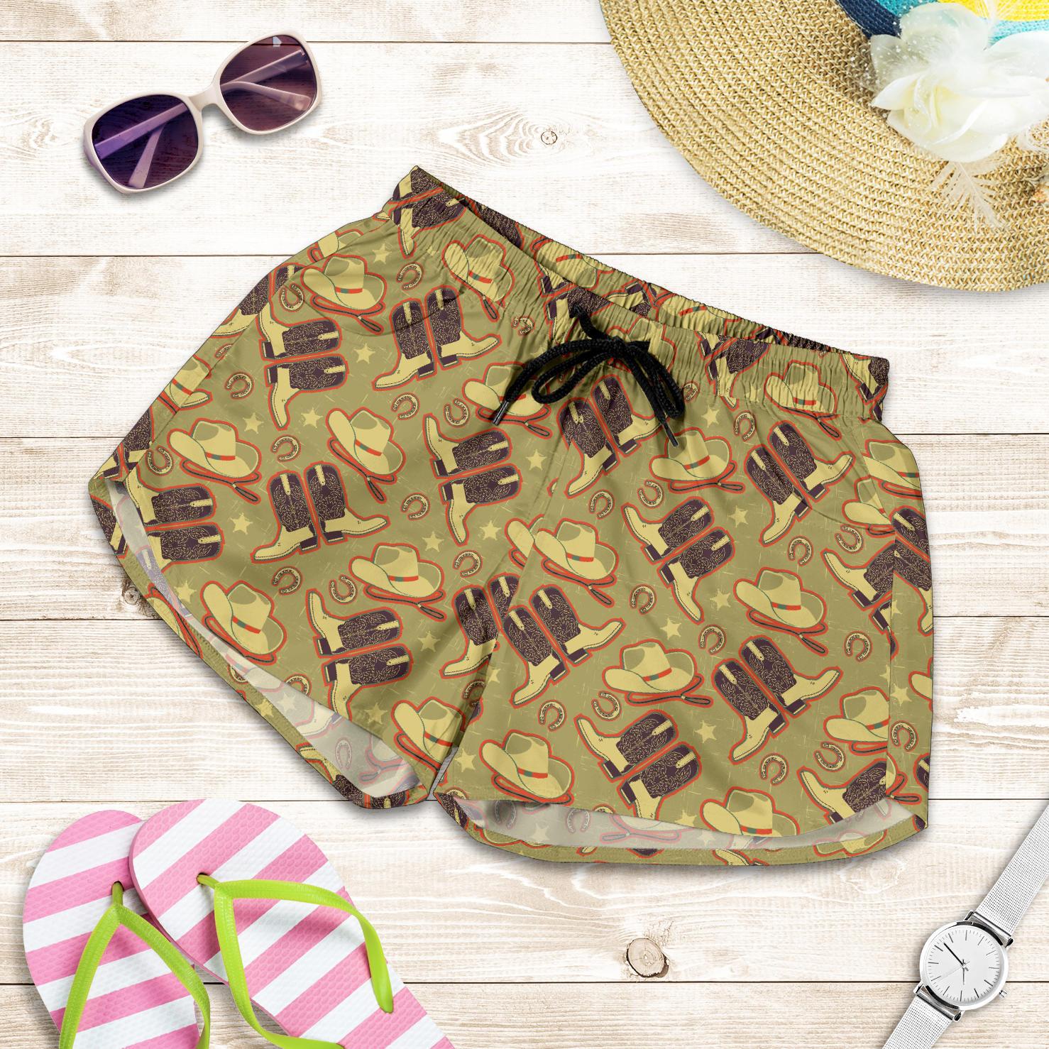 Western Cowboy Themed Women Shorts-JTAMIGO.COM
