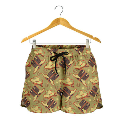 Western Cowboy Themed Women Shorts-JTAMIGO.COM