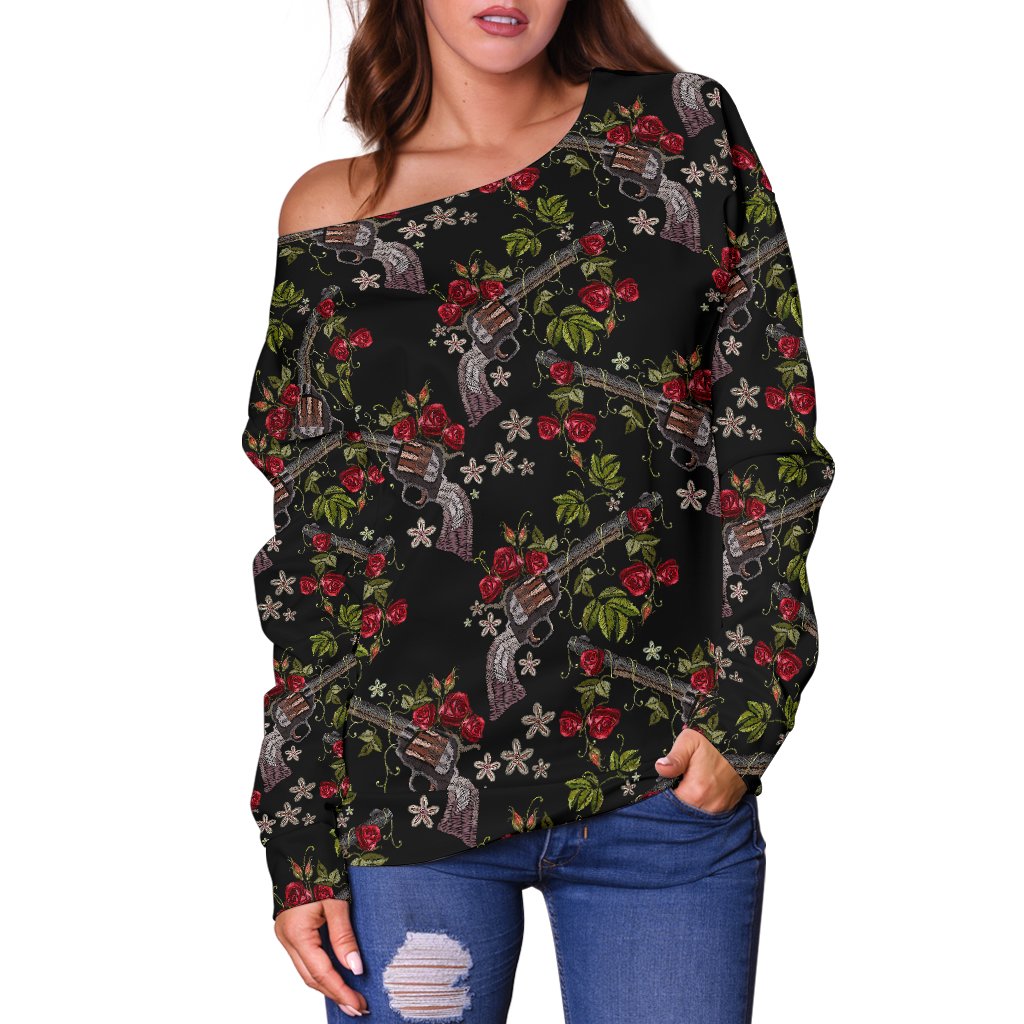 Western Design Off Shoulder Sweatshirt