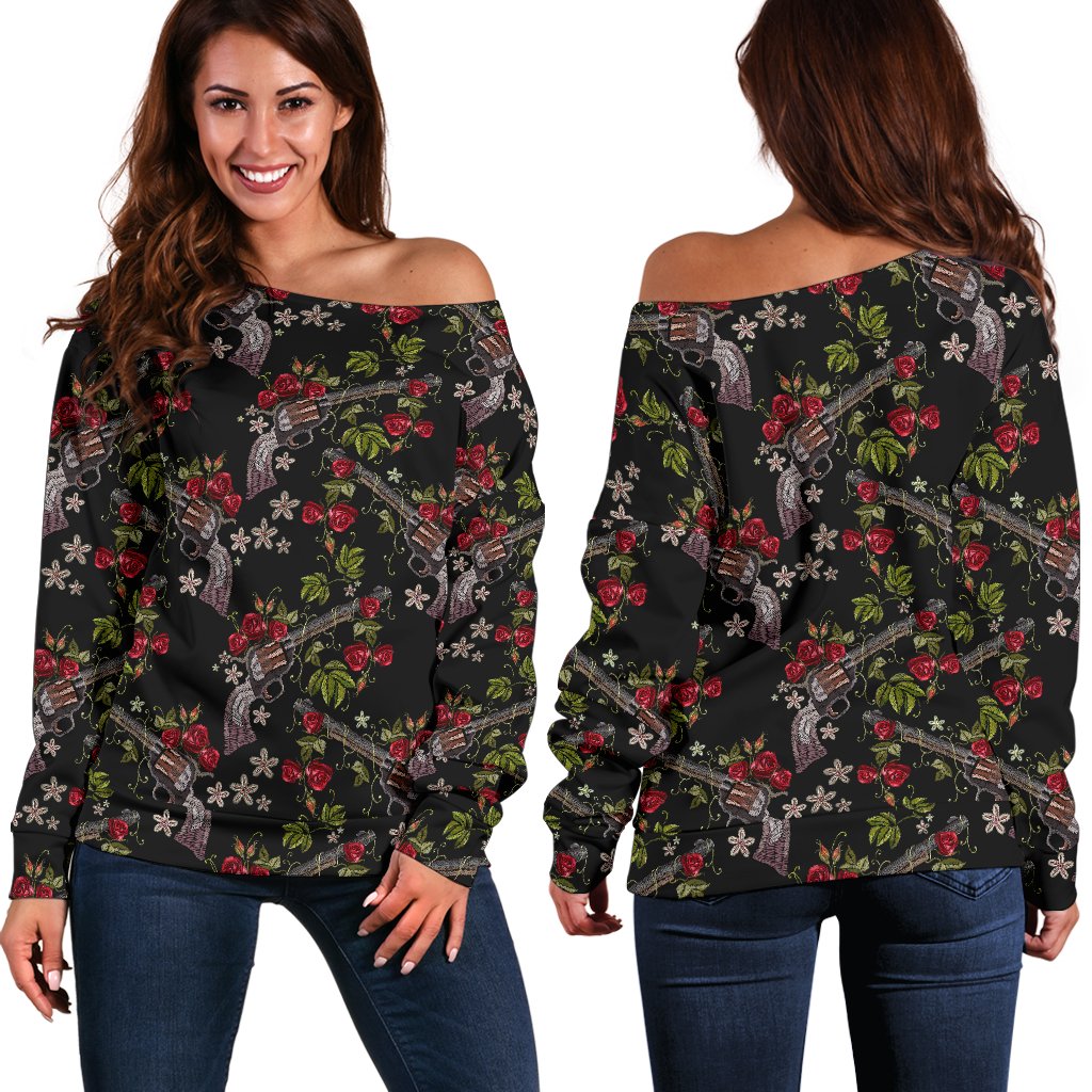 Western Design Off Shoulder Sweatshirt