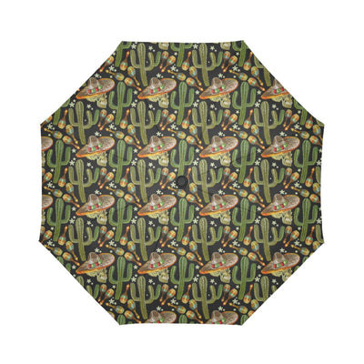 Western Style Print Automatic Foldable Umbrella