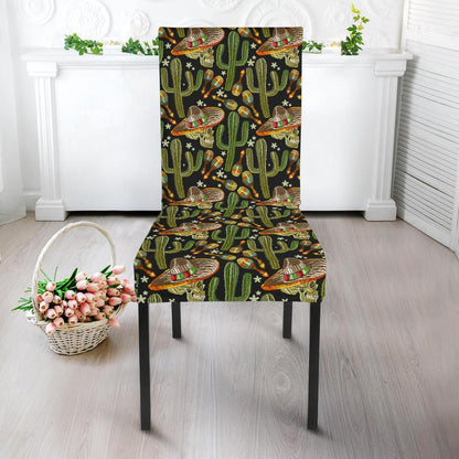 Western Style Print Dining Chair Slipcover-JTAMIGO.COM