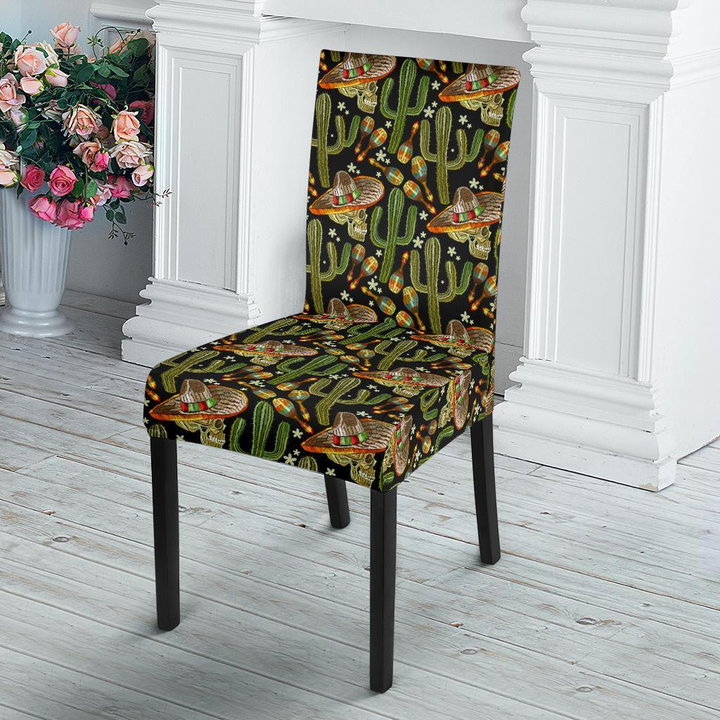 Western Style Print Dining Chair Slipcover-JTAMIGO.COM