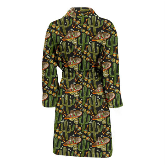 Western Style Print Men Bath Robe-JTAMIGO.COM