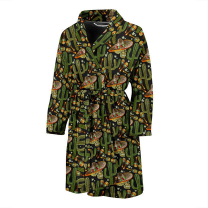 Western Style Print Men Bath Robe-JTAMIGO.COM