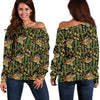 Western Style Print Off Shoulder Sweatshirt