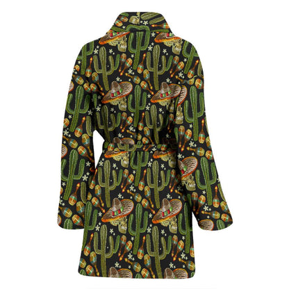 Western Style Print Women Bath Robe-JTAMIGO.COM