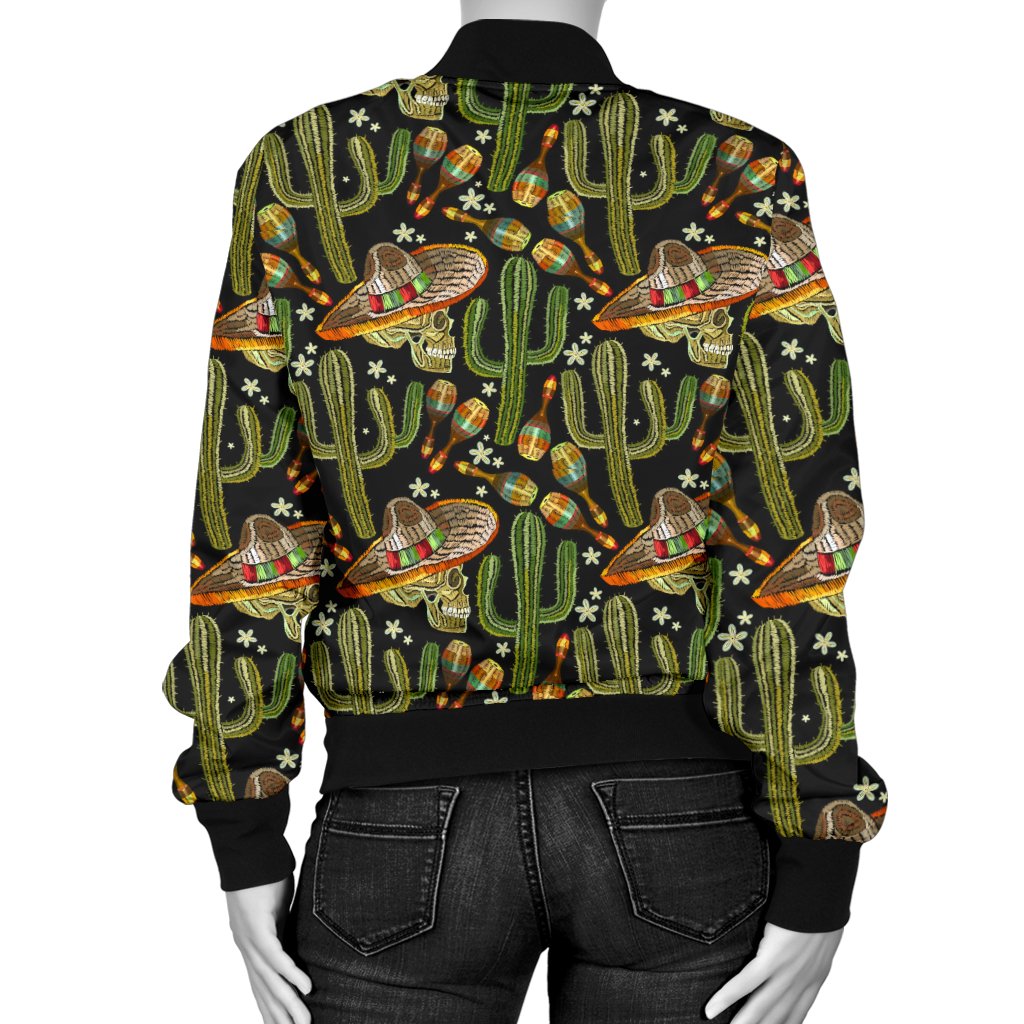 Western Style Print Women Casual Bomber Jacket