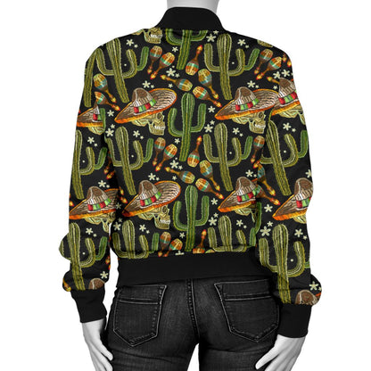 Western Style Print Women Casual Bomber Jacket