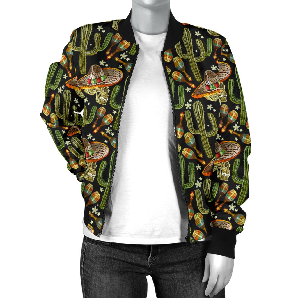 Western Style Print Women Casual Bomber Jacket