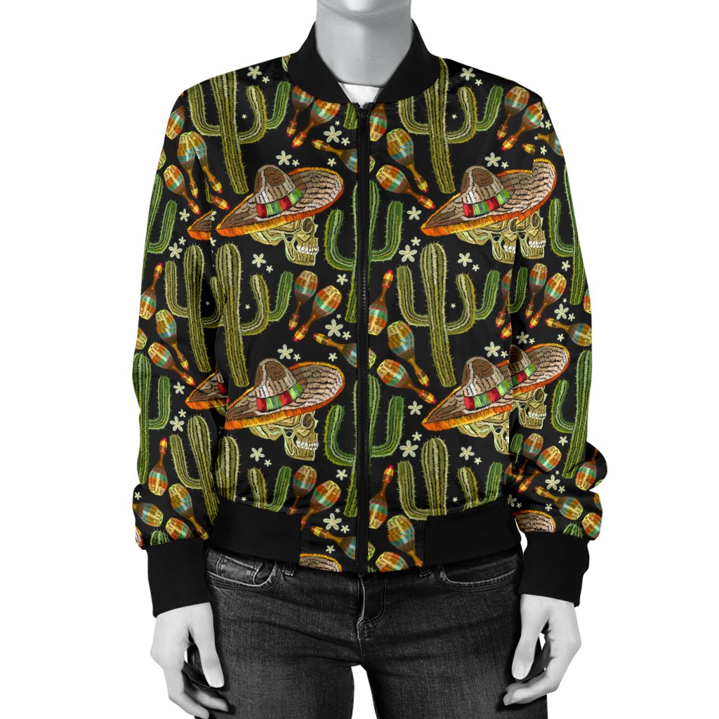 Western Style Print Women Casual Bomber Jacket