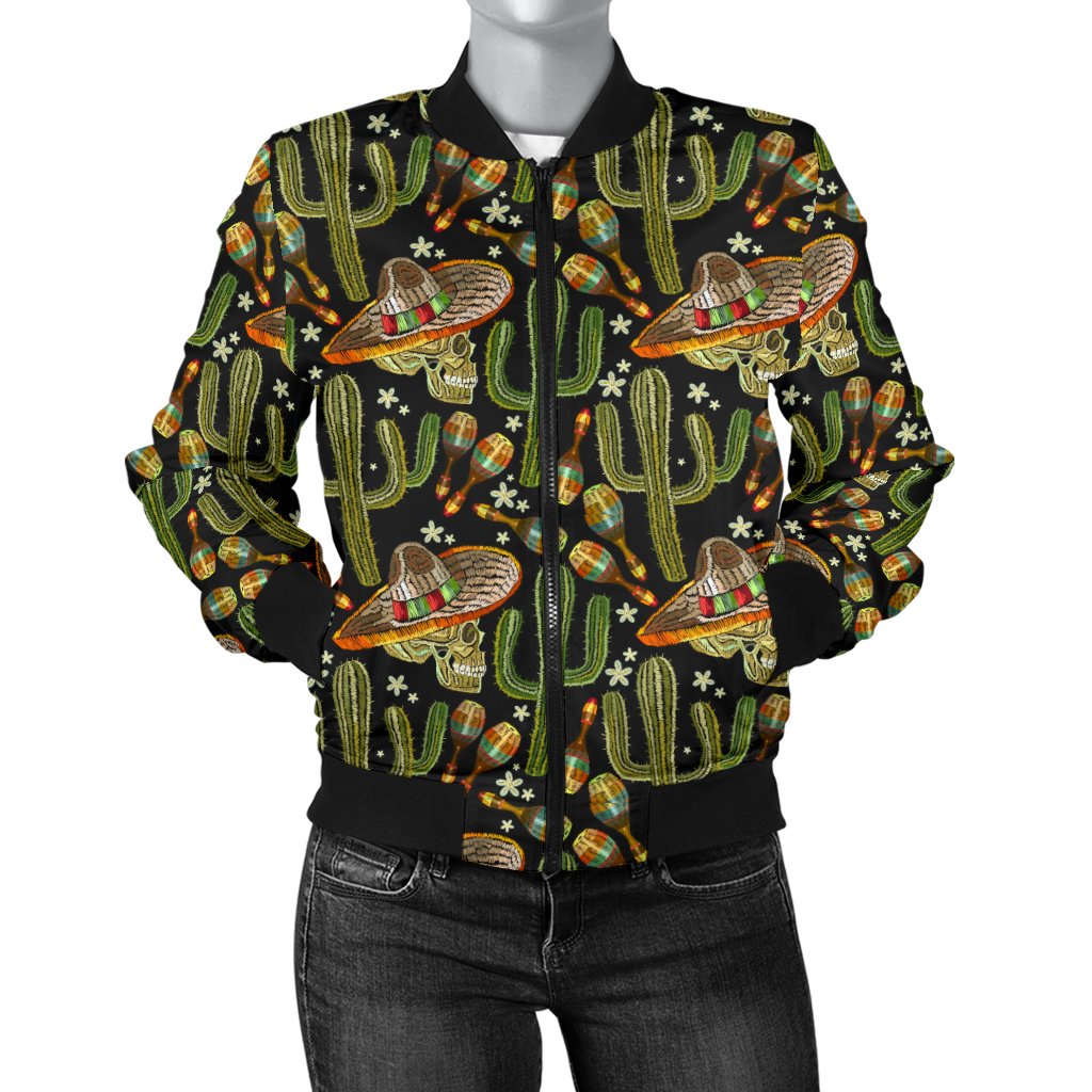 Western Style Print Women Casual Bomber Jacket