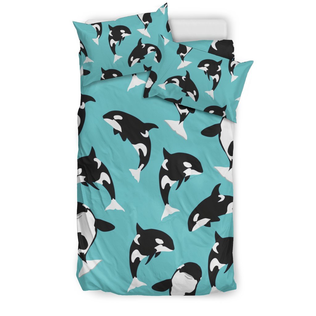 Whale Action Design Themed Print Duvet Cover Bedding Set