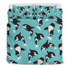 Whale Action Design Themed Print Duvet Cover Bedding Set