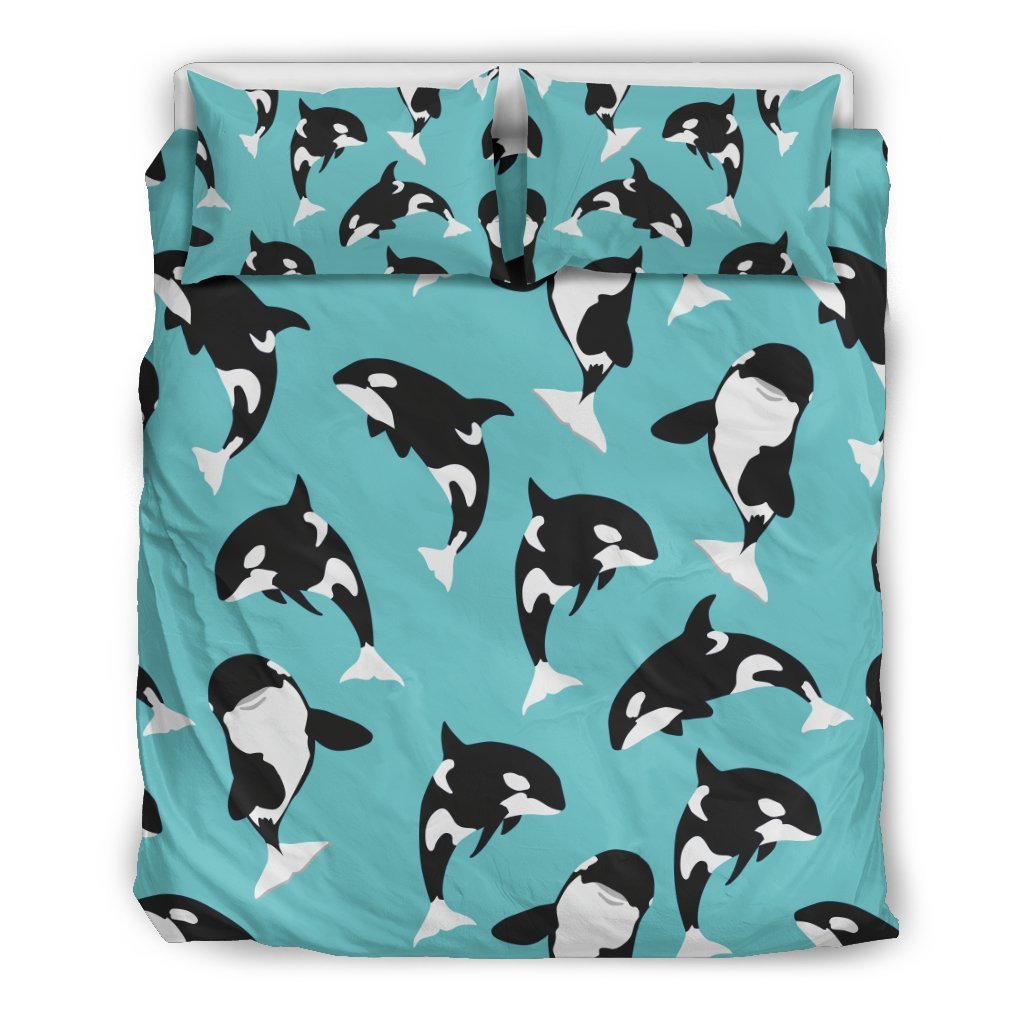 Whale Action Design Themed Print Duvet Cover Bedding Set