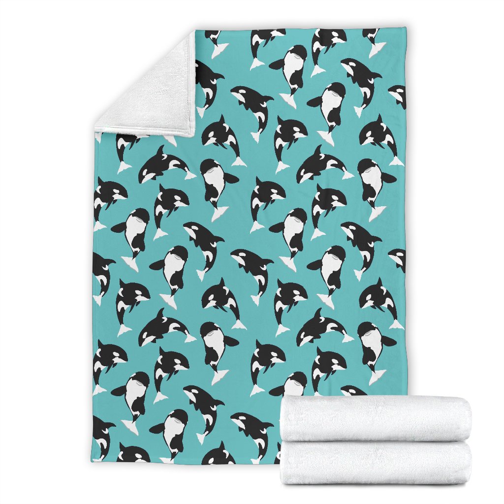 Whale Action Design Themed Print Fleece Blanket
