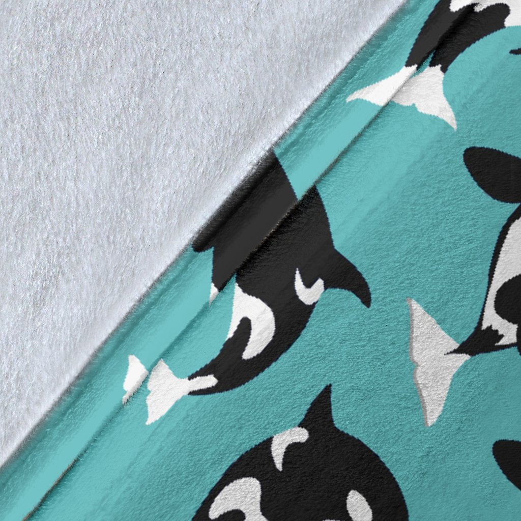 Whale Action Design Themed Print Fleece Blanket