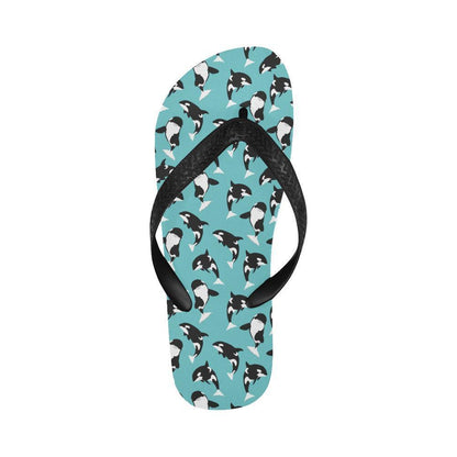 Whale Action Design Themed Print Flip Flops-JTAMIGO.COM