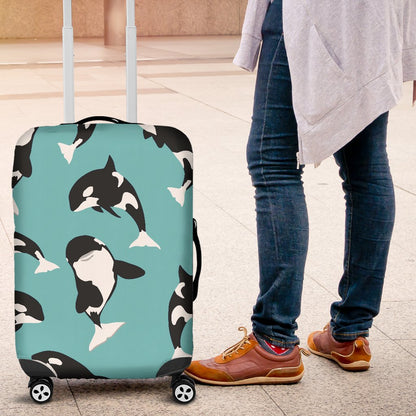 Whale Action Design Themed Print Luggage Cover Protector