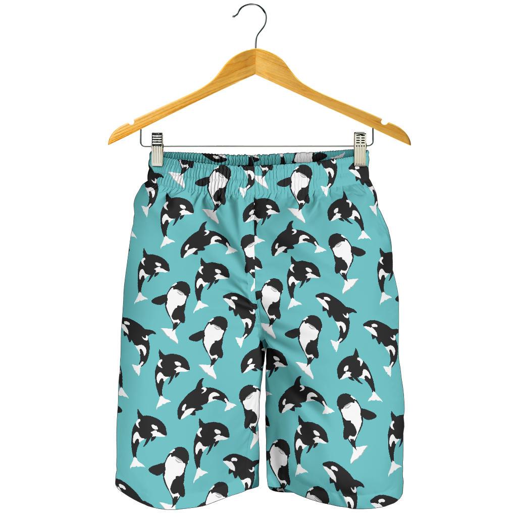 Whale Action Design Themed Print Mens Shorts-JTAMIGO.COM