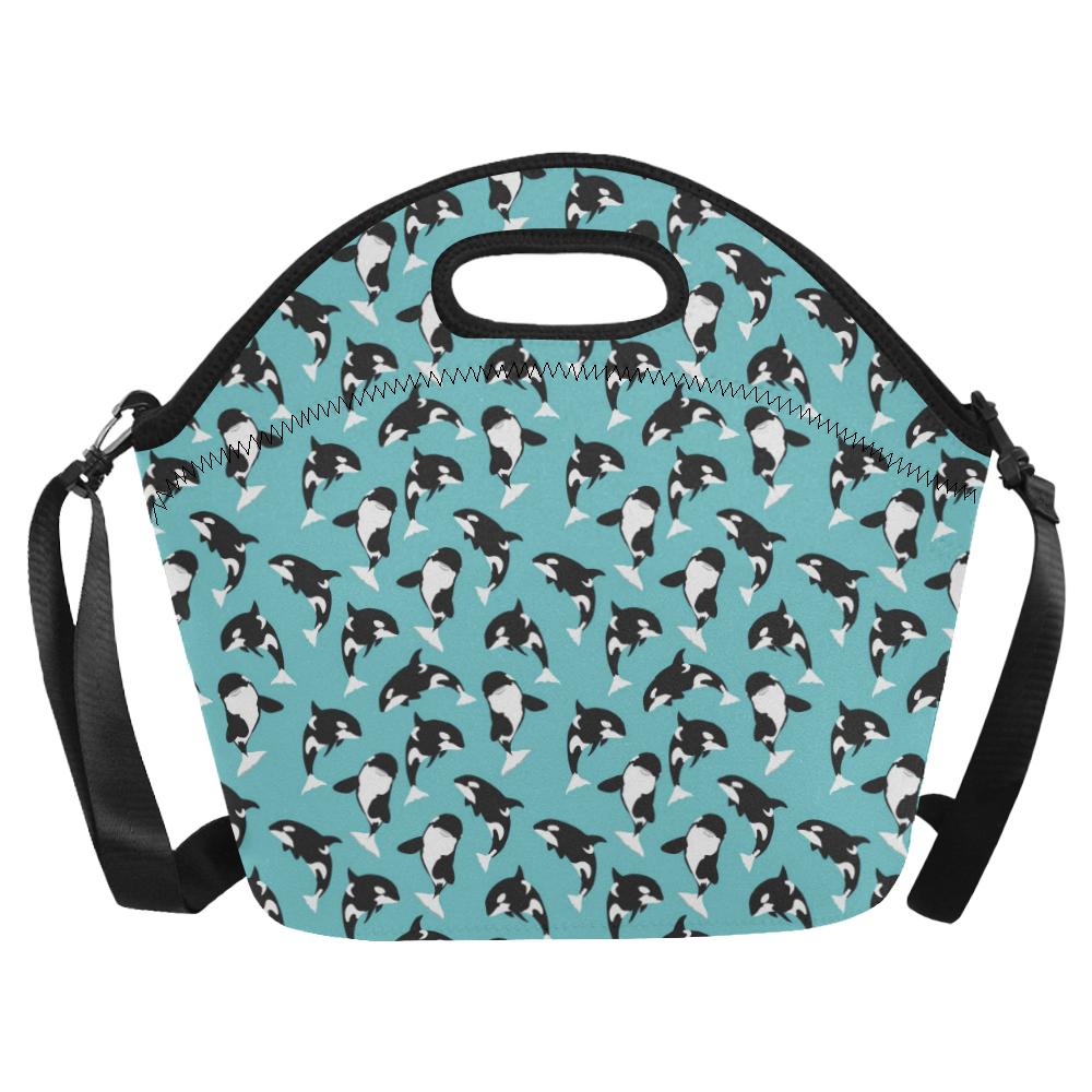 Whale Action Design Themed Print Neoprene Lunch Bag (Model 1669)(Large)-JTAMIGO.COM