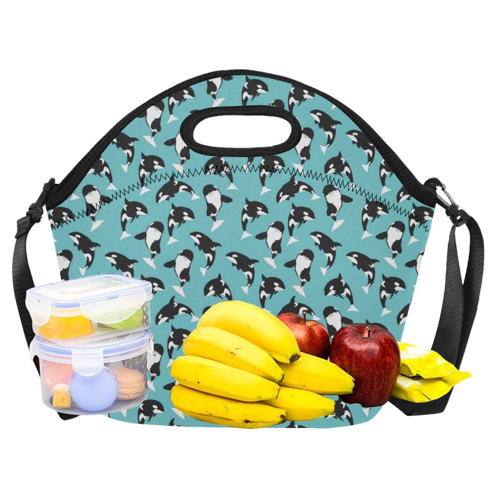 Whale Action Design Themed Print Neoprene Lunch Bag (Model 1669)(Large)-JTAMIGO.COM