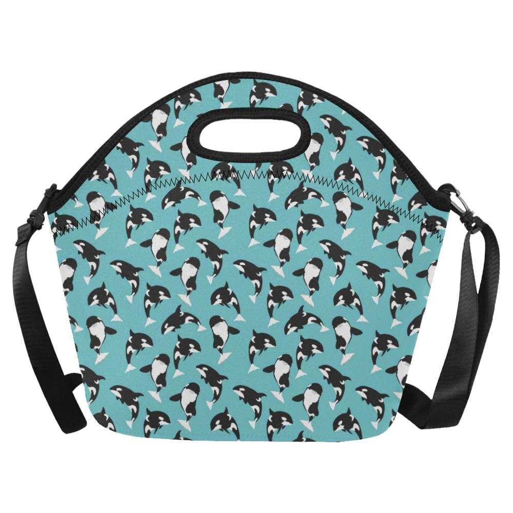 Whale Action Design Themed Print Neoprene Lunch Bag (Model 1669)(Large)-JTAMIGO.COM