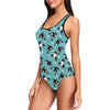 Whale Action Design Themed Print One Piece Swimsuit-JTAMIGO.COM