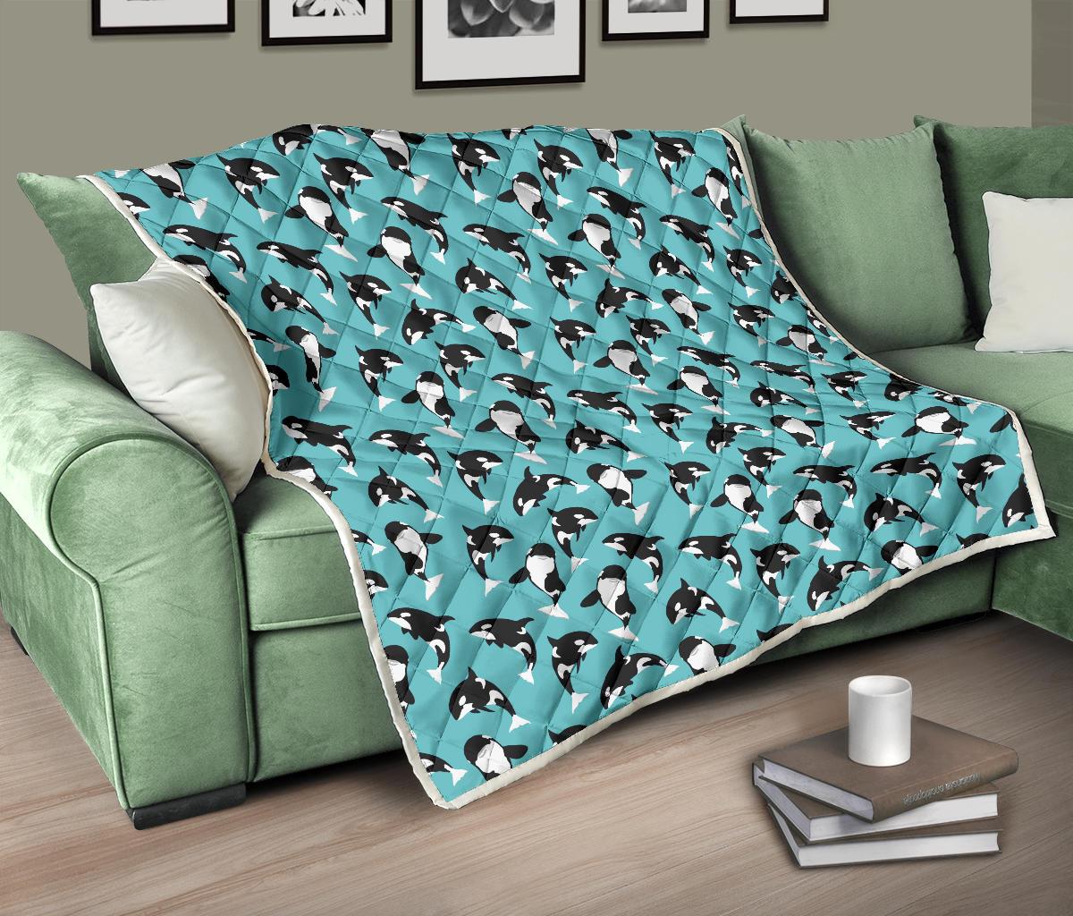 Whale Action Design Themed Print Premium Quilt-JTAMIGO.COM