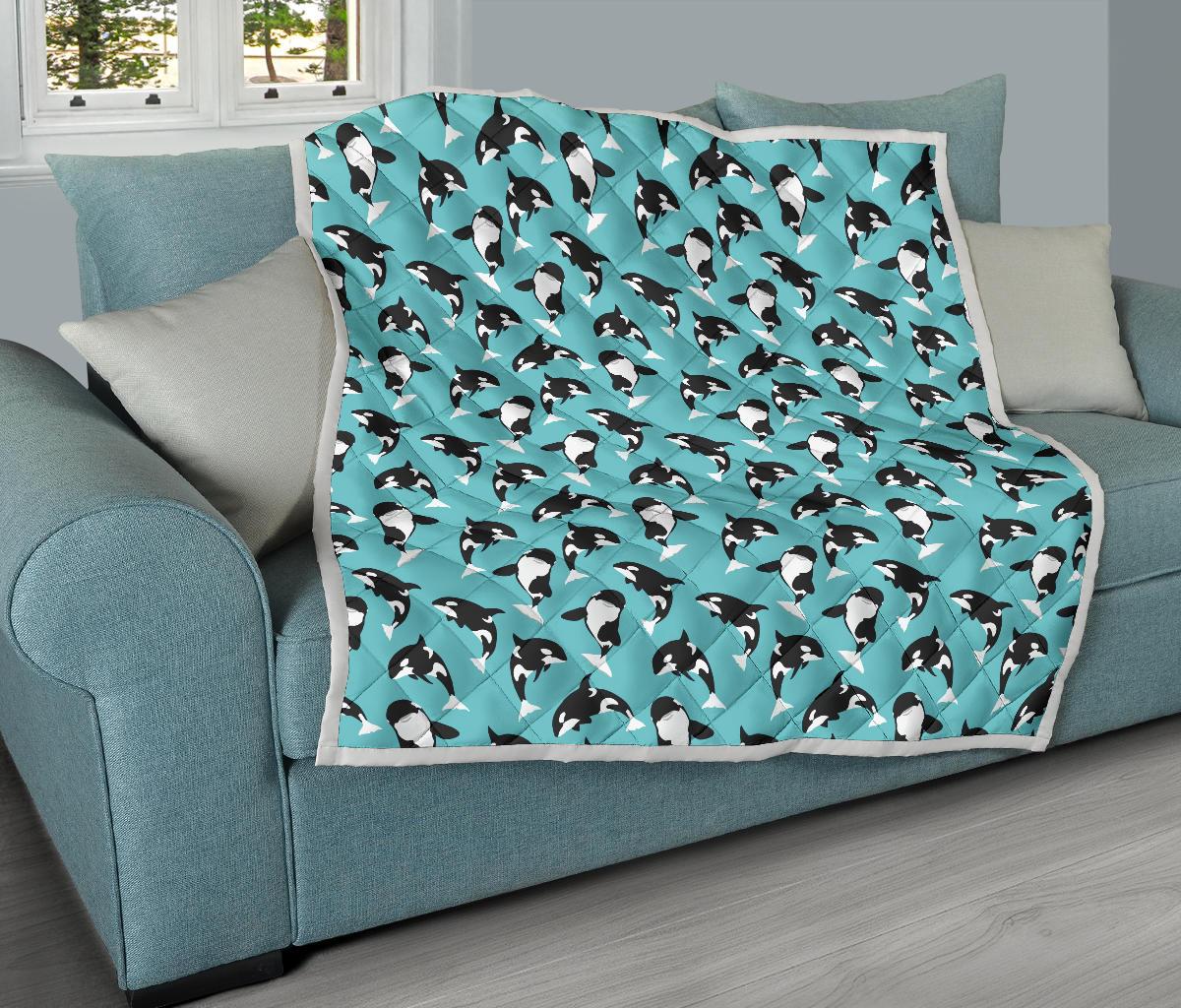 Whale Action Design Themed Print Premium Quilt-JTAMIGO.COM