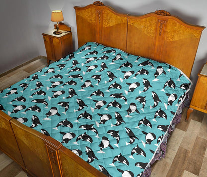 Whale Action Design Themed Print Premium Quilt-JTAMIGO.COM