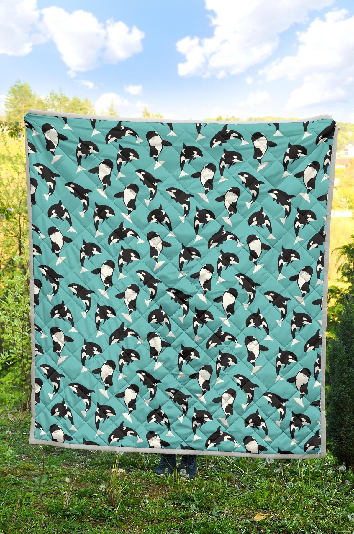 Whale Action Design Themed Print Premium Quilt-JTAMIGO.COM
