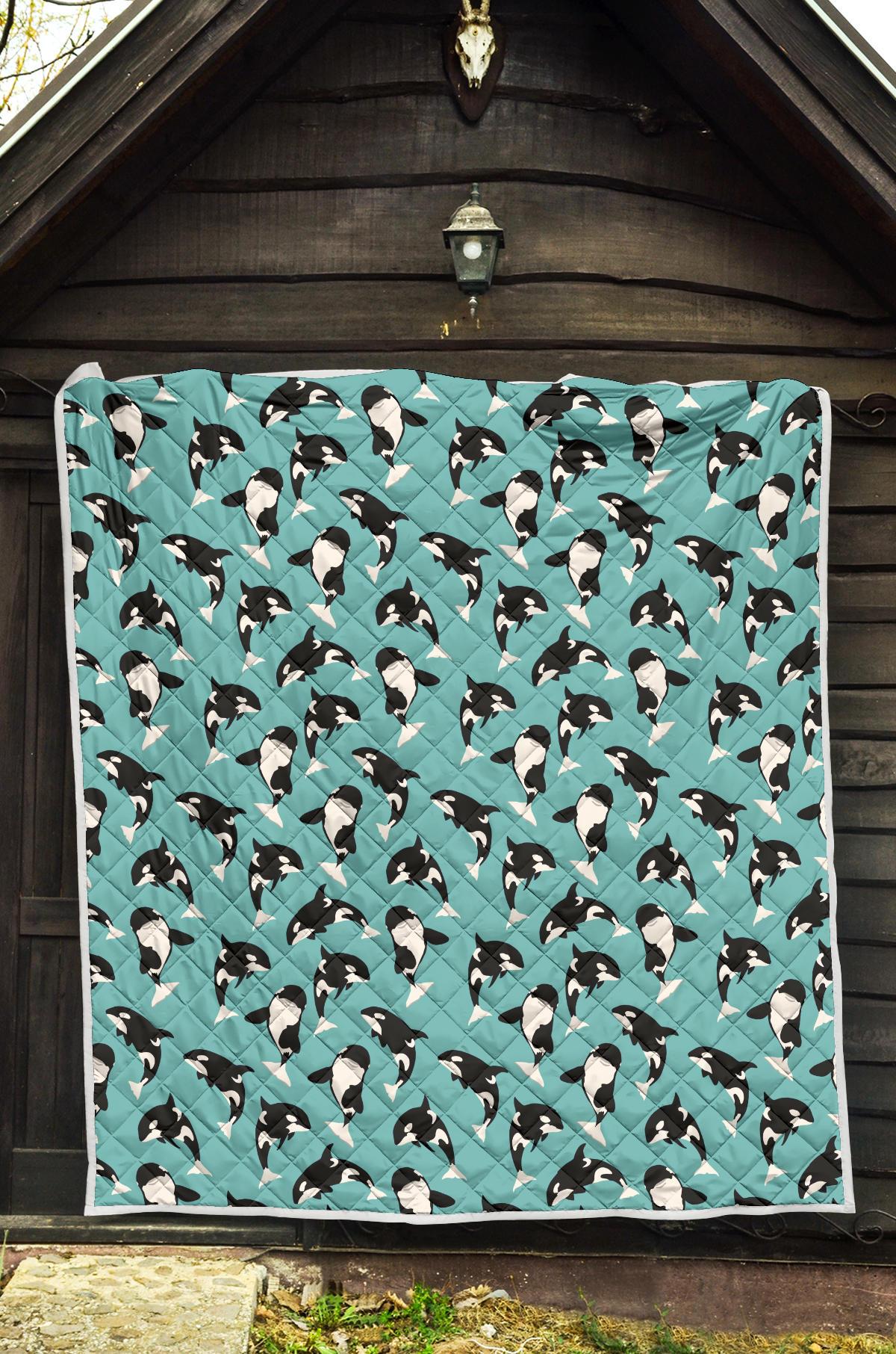 Whale Action Design Themed Print Premium Quilt-JTAMIGO.COM