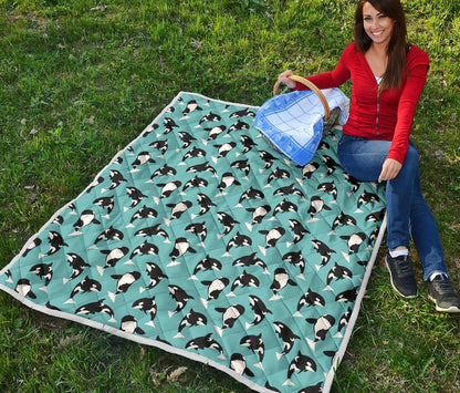 Whale Action Design Themed Print Premium Quilt-JTAMIGO.COM