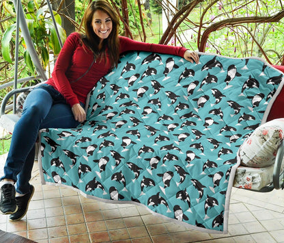 Whale Action Design Themed Print Premium Quilt-JTAMIGO.COM