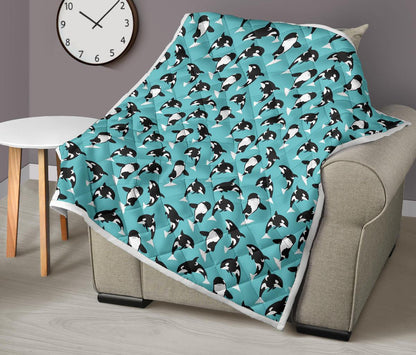 Whale Action Design Themed Print Premium Quilt-JTAMIGO.COM